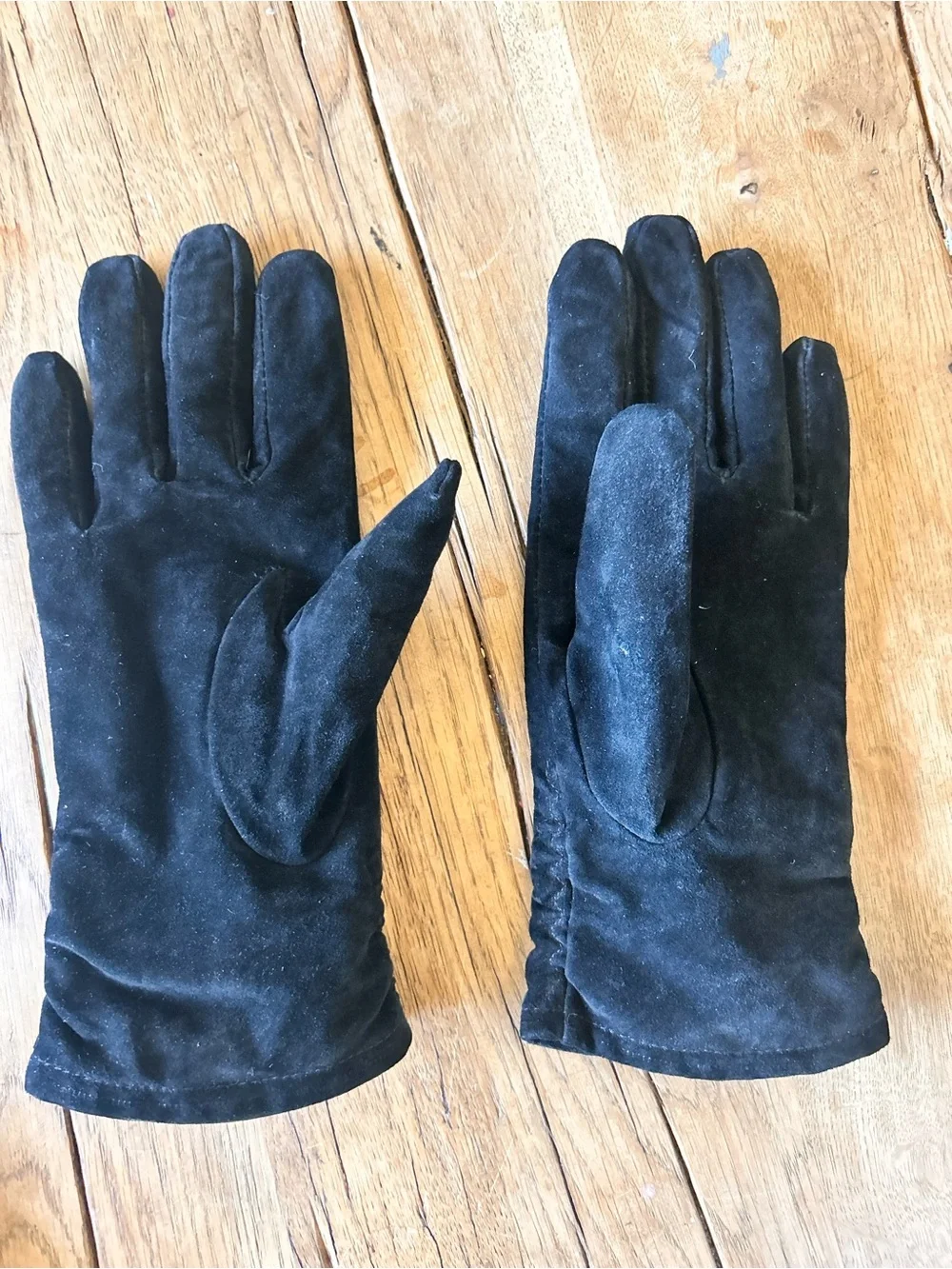 Vintage Coldwater Creek Black Suede real leather women’s Gloves large